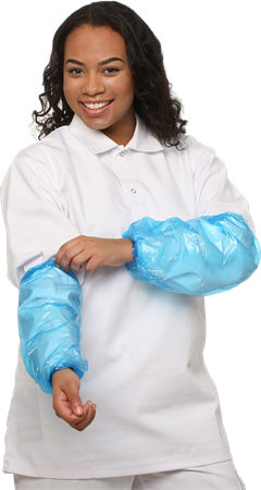 Hygisafe Ärmskydd plast blå 40 cm, 20MY